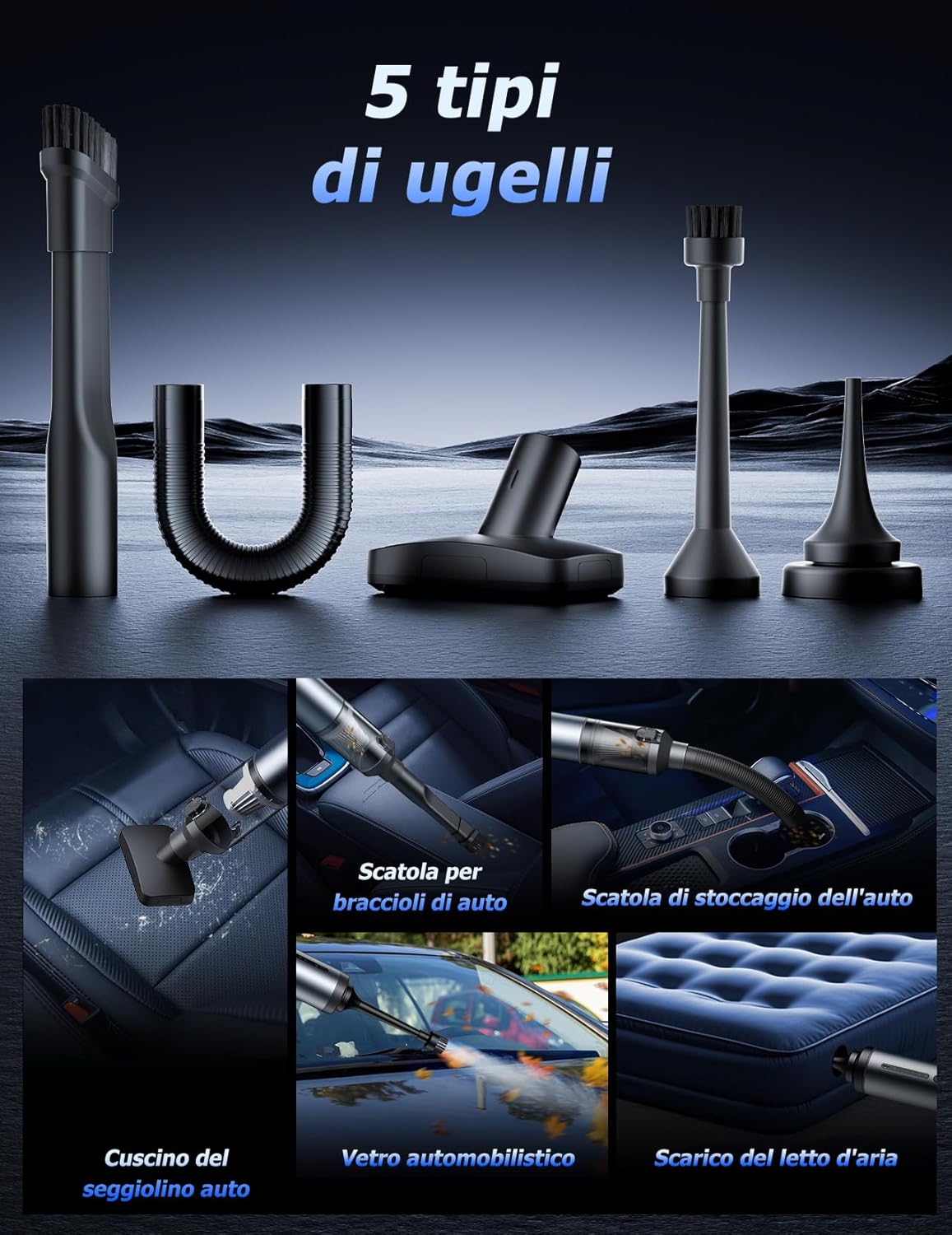 Detalle 2 de Aidisy Aspirapolvere Auto 16000 Pa senza fili
