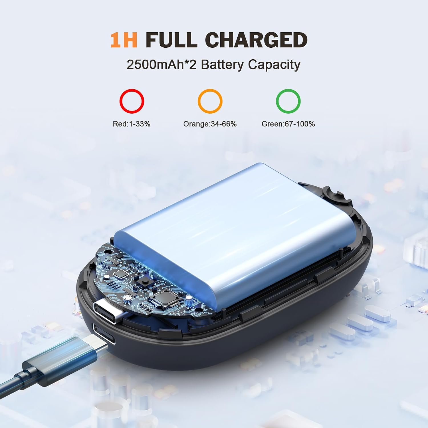 Thumbnail 3 de ICARER FAMILY IF-EHM-Black Rechargeable Magnetic Hand Warmers, 5,000 mAh 2-Pack
