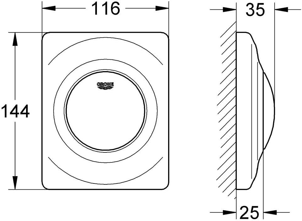 Detalle 2 de GROHE Surf 38808SH0 bedieningsplaat, wit, 14,4 × 11,6 cm