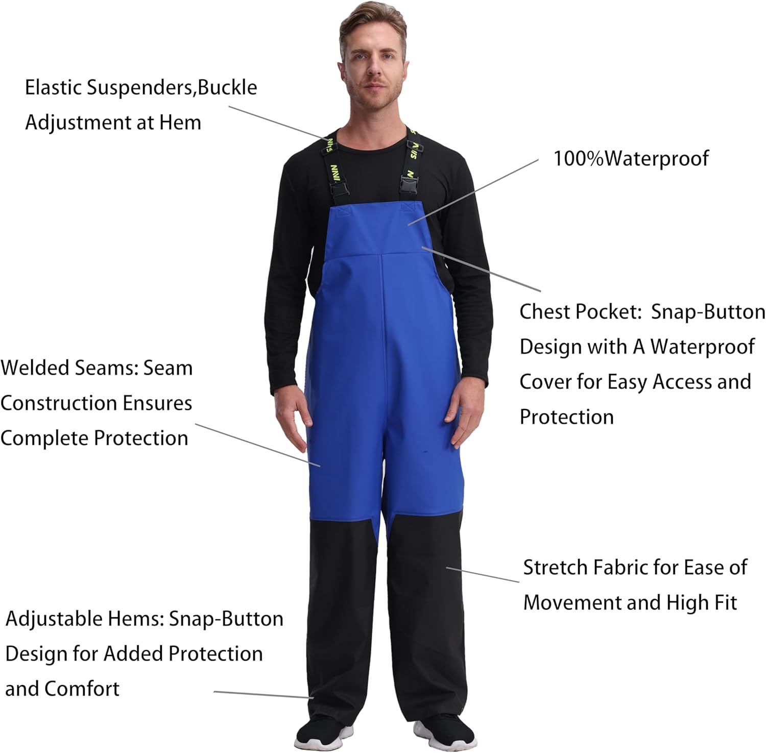 Thumbnail 4 de Men’s PRO Workwear 3-Piece Waterproof Rain Jacket & Bib Pants Set – PU waterproof foul weather suit