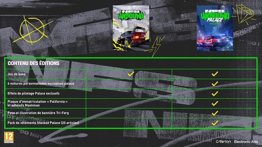 Detalle de Need for Speed Unbound Palace Edition sur PC (code de téléchargement EA App/Origin) — Français