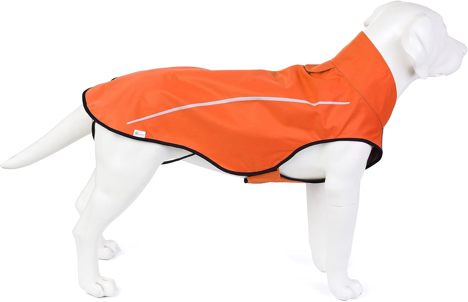 Detalle de Mile High Life dog raincoat (XS, Orange) with reflective stripe and adjustable easy step-in closure