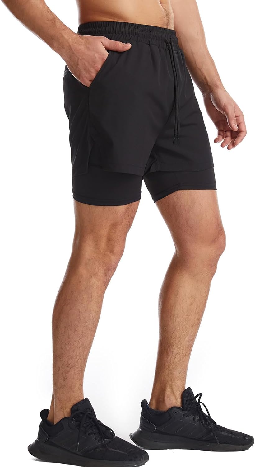 Thumbnail 5 de Surenow Mens 2-in-1 Running Shorts with Liner