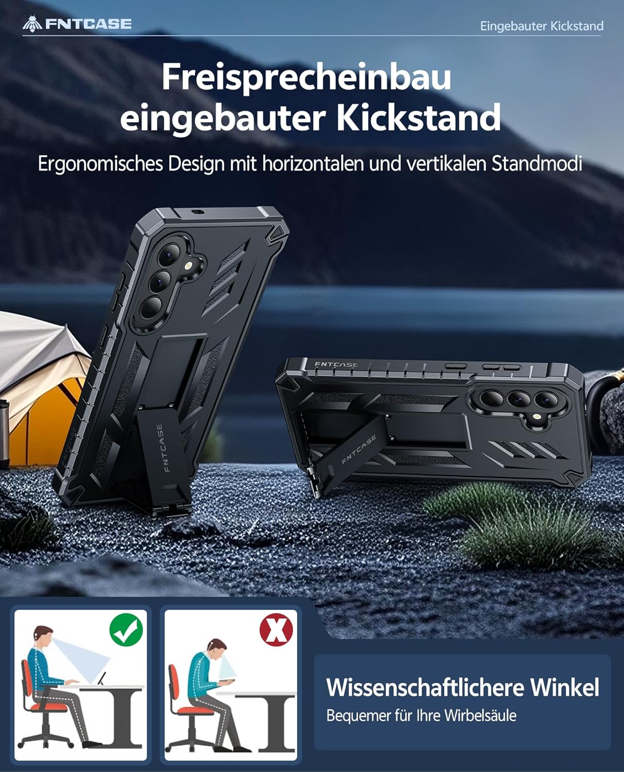 Thumbnail 3 de FNTCASE for Samsung Galaxy A57 Case: Military-Grade Protection with Integrated Screen Protector and Kickstand
