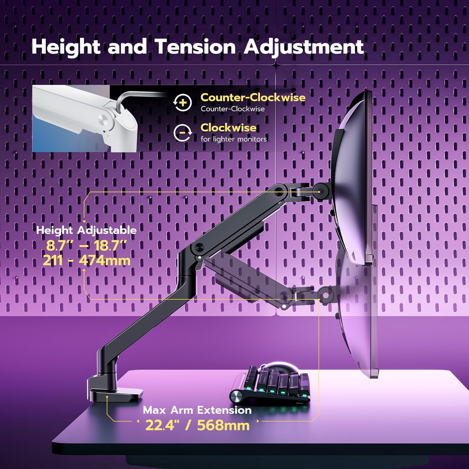 Thumbnail 2 de ARES WING Soporte Monitor Ajustable para Pantallas de 17-49" 🖥️