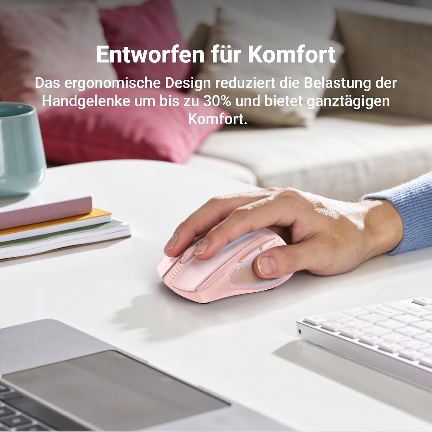Thumbnail 2 de UGREEN 2.4G kabellose Maus – 4000 DPI, ergonomisch, 18 Monate Akkulaufzeit (Rosa)