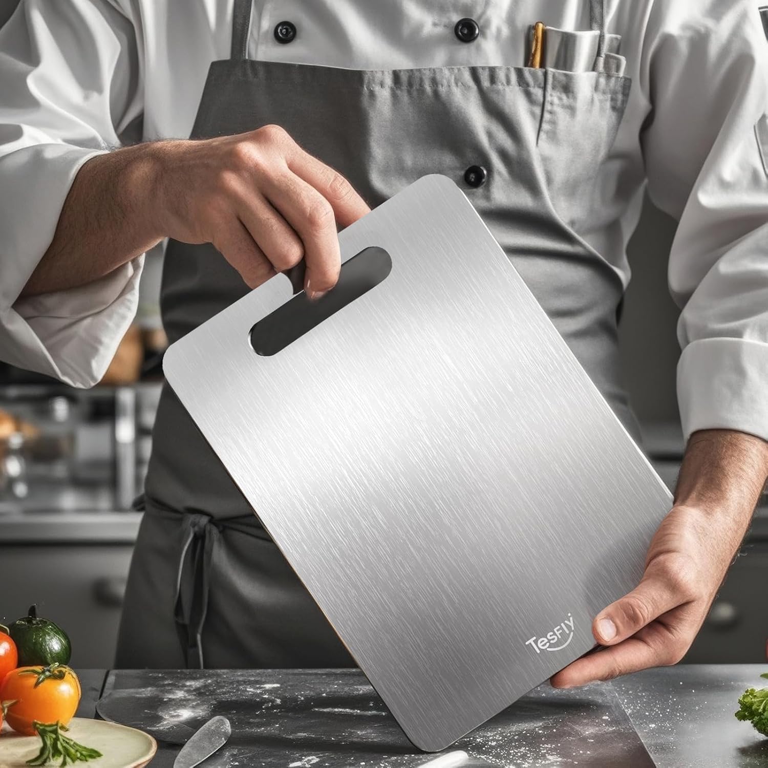 Thumbnail 6 de Titanium Cutting Board Set of 3 (M, L, XL) – 100% Pure Titanium, Double-Sided, Dishwasher Safe