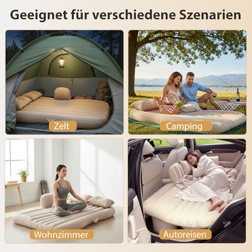 Detalle 2 de Hoapin Auto Matratze SUV – Aufblasbare 135 x 82 x 40 cm mit Luftpumpe, 2-in-1 Schlafmatratze/Schlafsofa