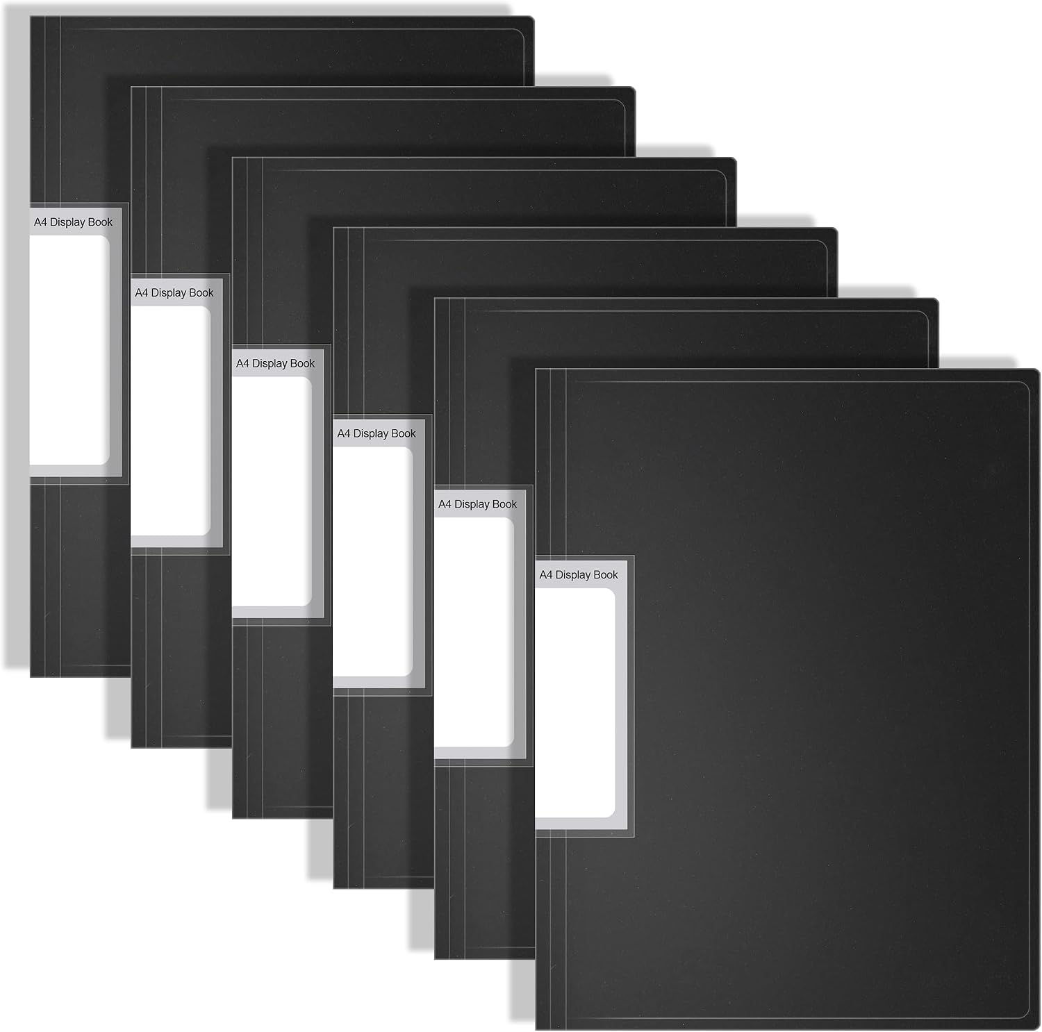 Detalle de FOSHISY 60-Pocket A4 Binder with Plastic Sleeves (Black, 60 Pockets, 6 Pack)