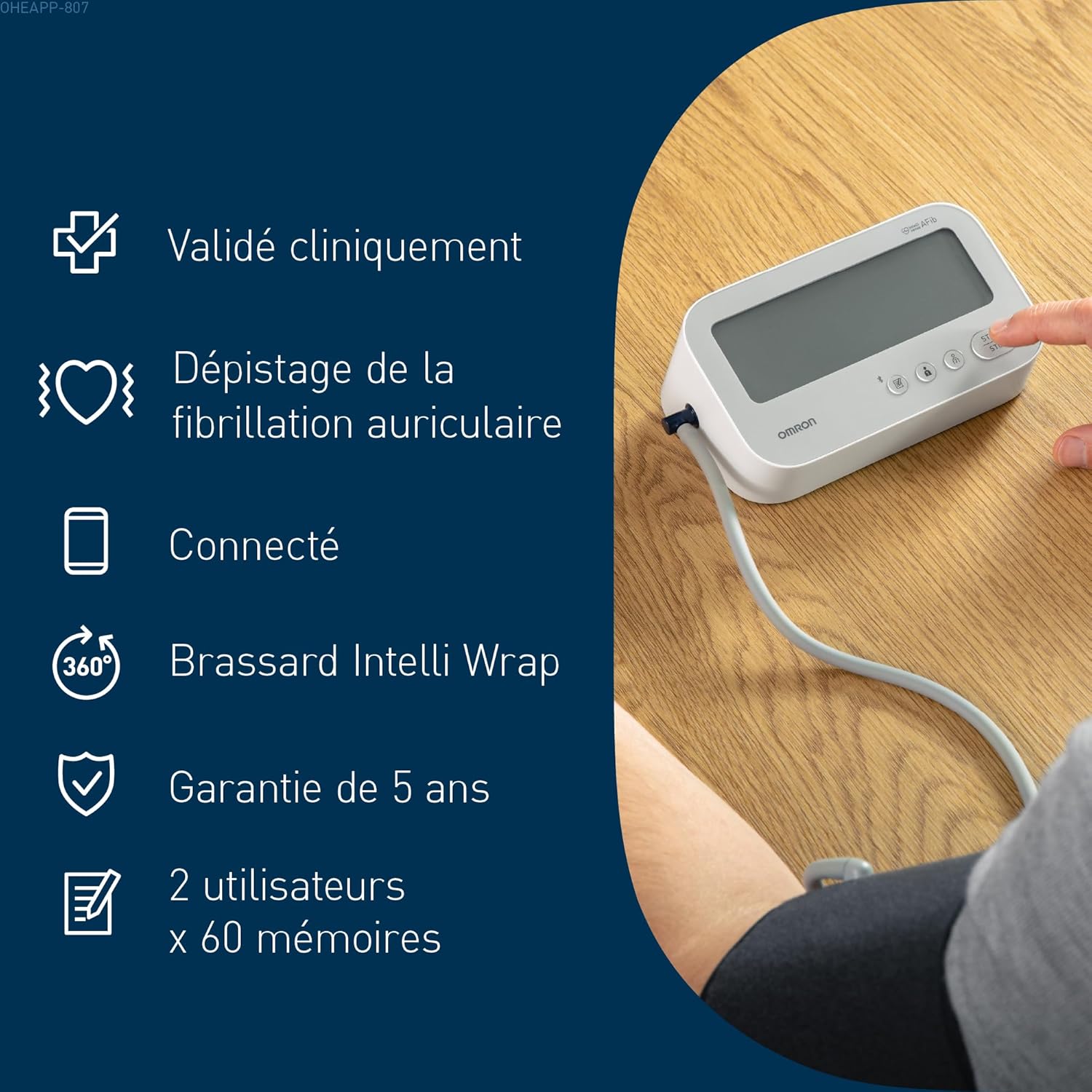 Thumbnail 5 de OMRON X4 Connect AFib tensiomètre 60 mesures 🩺