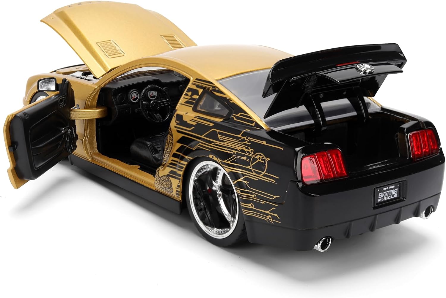 Detalle de Jada Toys ビッグタイム マッスル 1:24 2008 フォード シェルビー GT-500KR ダイキャストカー ゴールド&ブラック