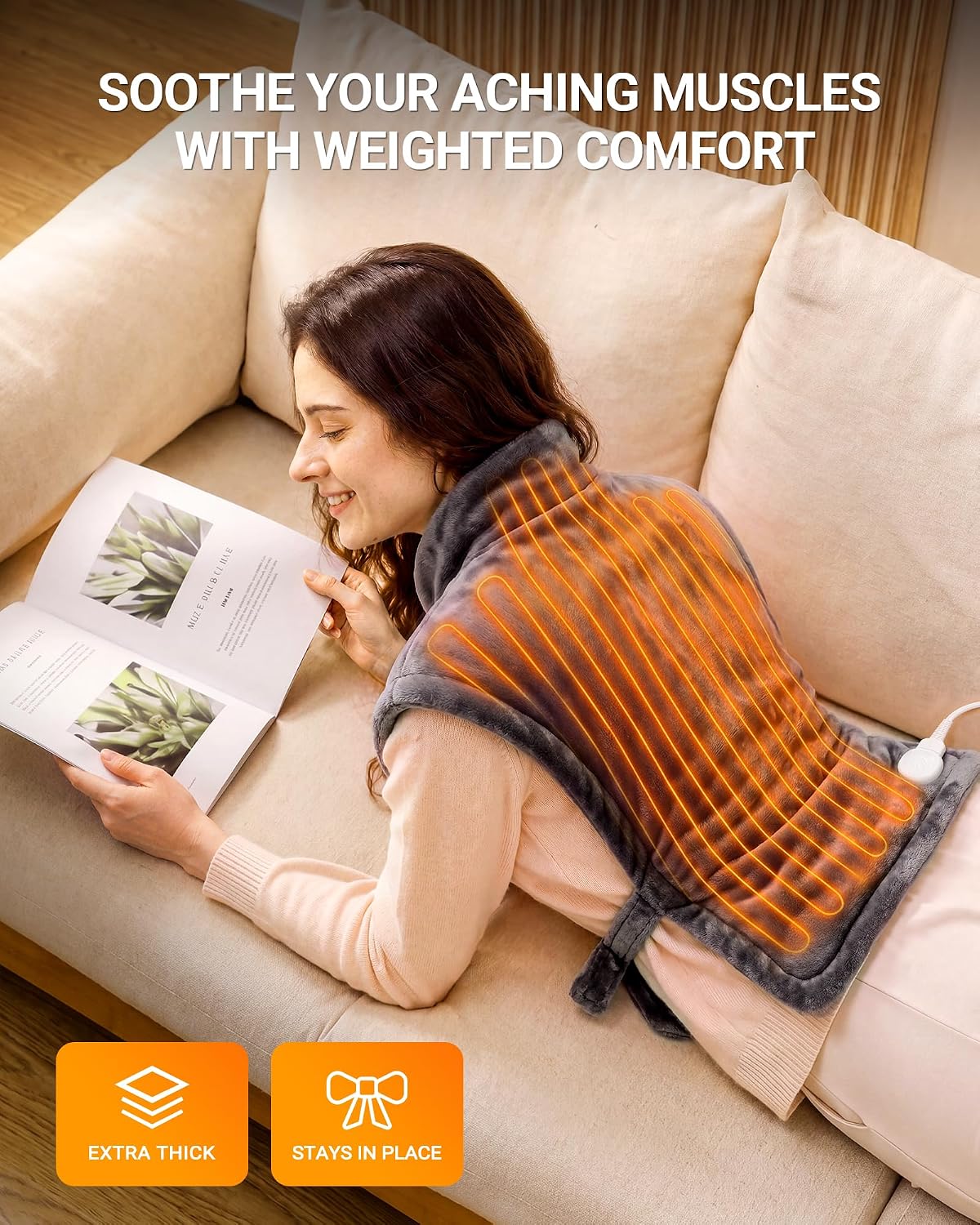 Thumbnail 1 de Nzrcwiol NA-H1222D Contoured Heating Pad, 33 x 24 in, 6 Heat Settings
