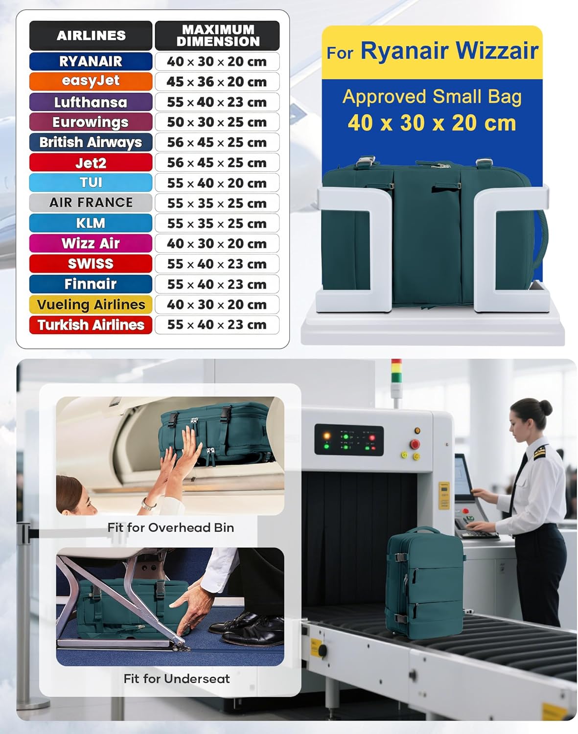 Thumbnail 2 de SZLX Vacuum Travel Backpack with Pump — Ryanair cabin size 40x30x20