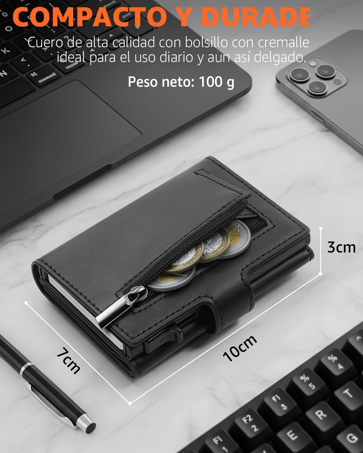 Thumbnail 4 de TEEHEON Cartera RFID en Cuero Sintético Negro