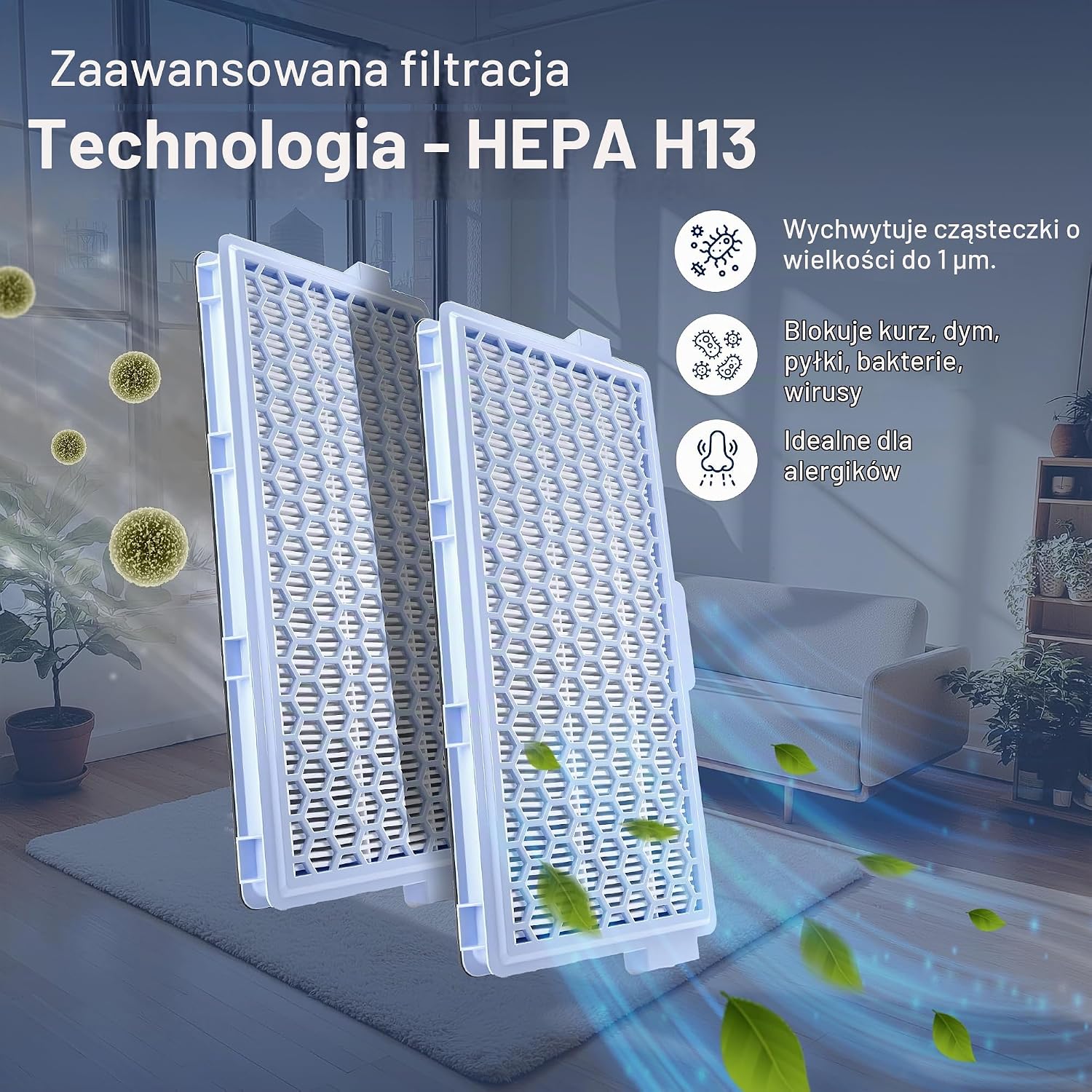 Thumbnail 2 de 1E filtry HEPA H13 do odkurzaczy Miele, zamiennik SF-HA 50, zestaw 3+3