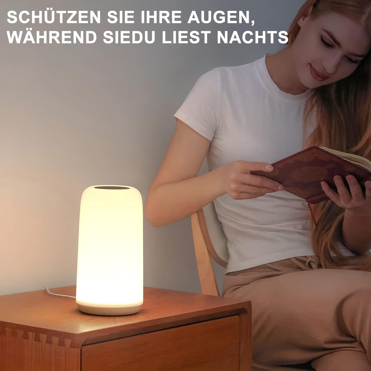 Thumbnail 6 de ROOTRO LED Nachttischlampe Touch Dimmbar