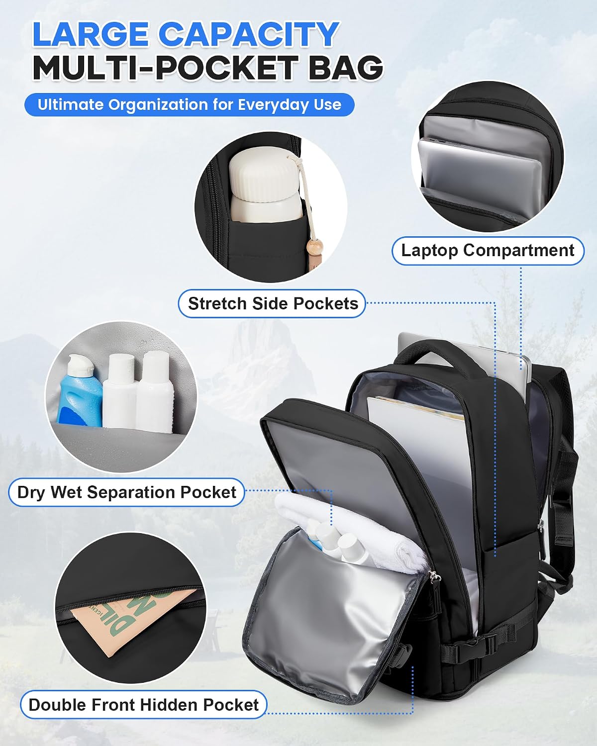 Detalle de Travel backpack cabin bag 40x30x20