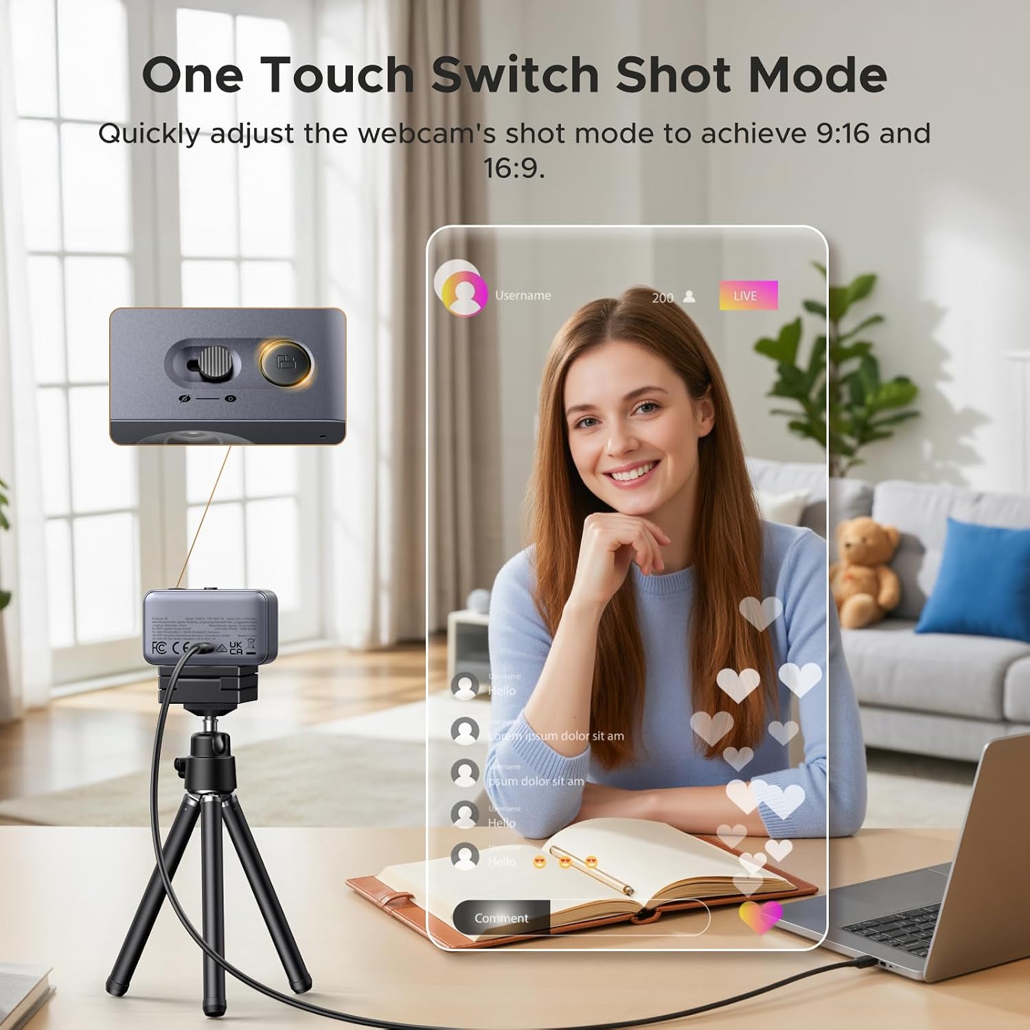 Thumbnail 6 de UGREEN FineCam 4K Webcam for PC – Ultra HD, Auto Focus and Privacy Cover