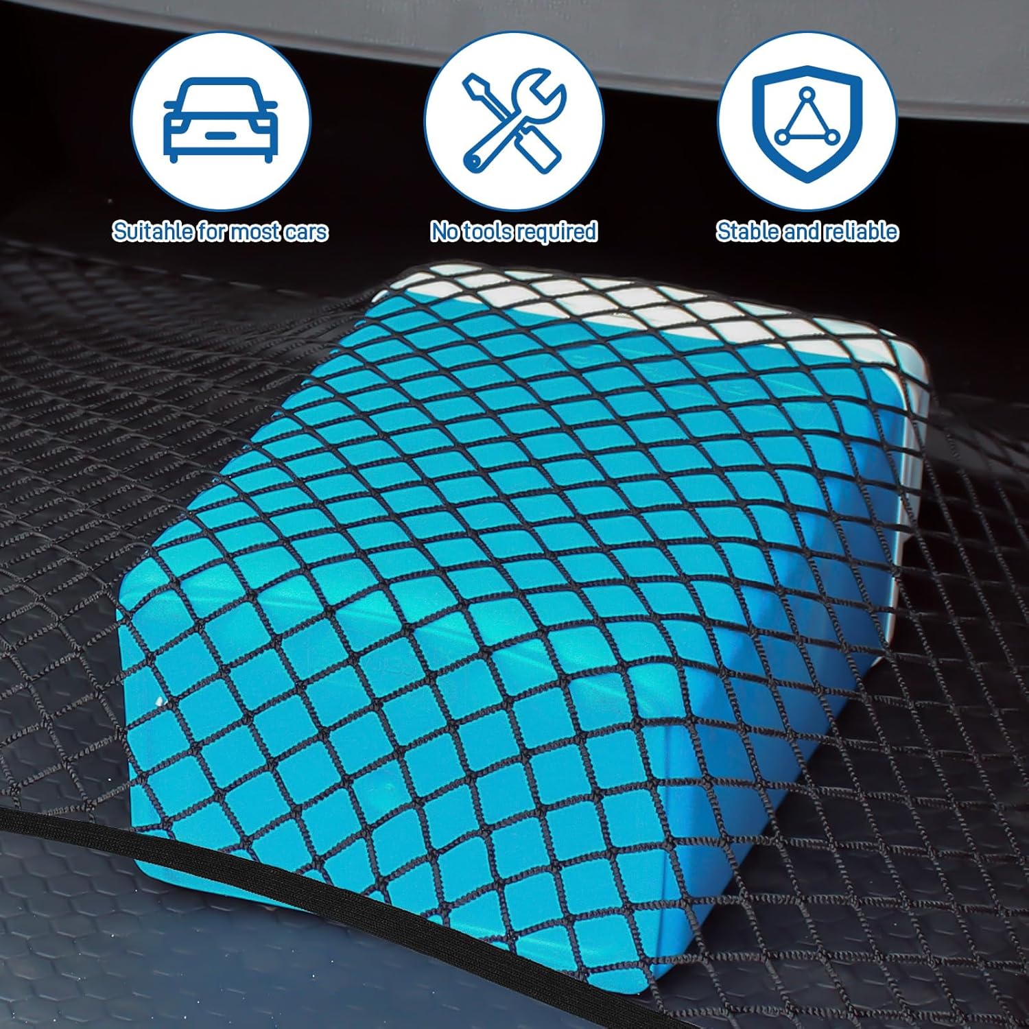 Thumbnail 5 de Yimomoyi Cargo Net 80x60cm – Elastic Nylon Baggage Net for Car Boot, Trunk, SUV, with 4 Hooks