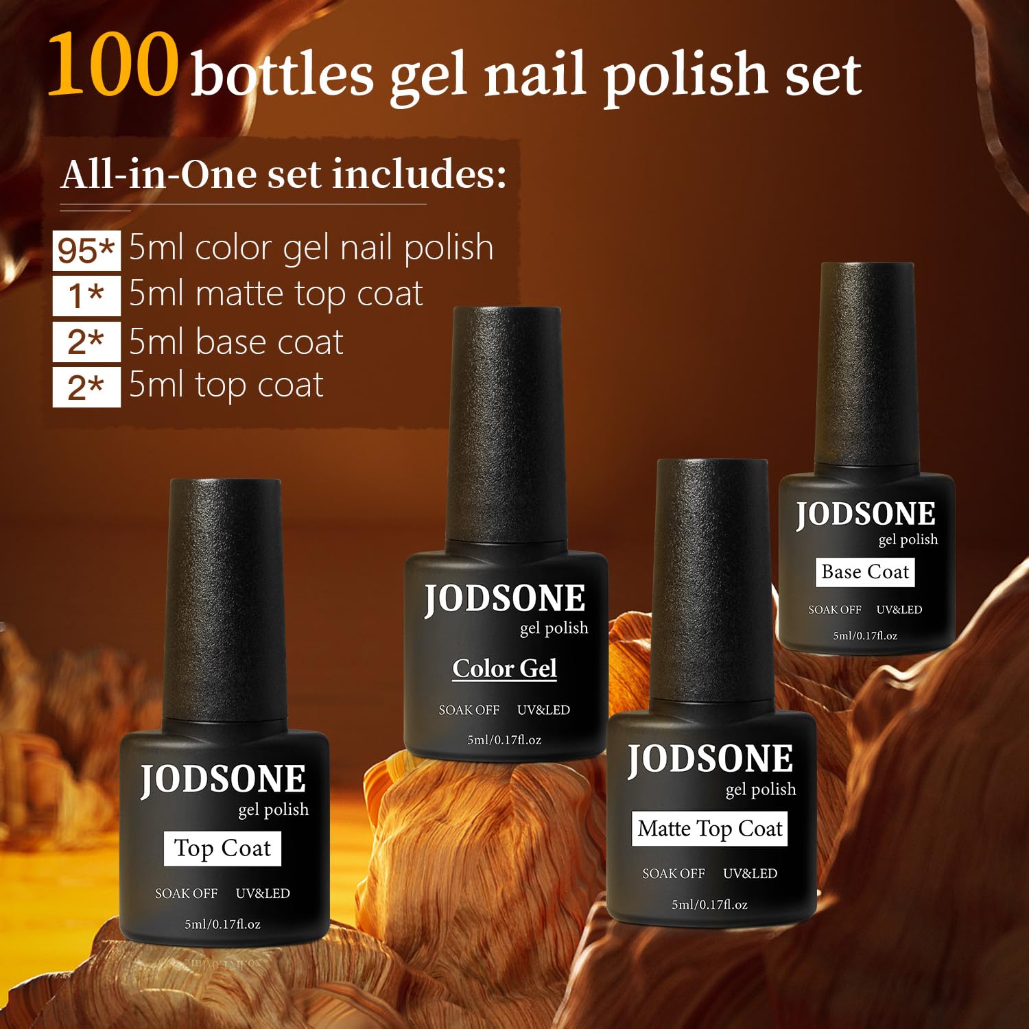 Detalle 2 de JODSONE 100 PCS Gel Nail Polish Kit 95 Colors 💅
