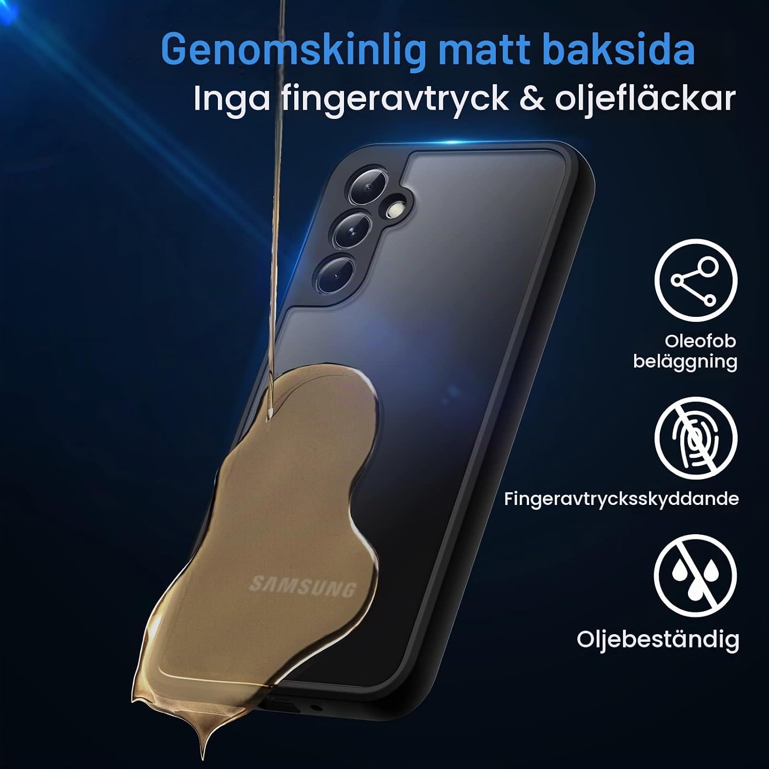 Detalle de JETech Matte Skal för Samsung Galaxy A54 5G, svart med matt yta