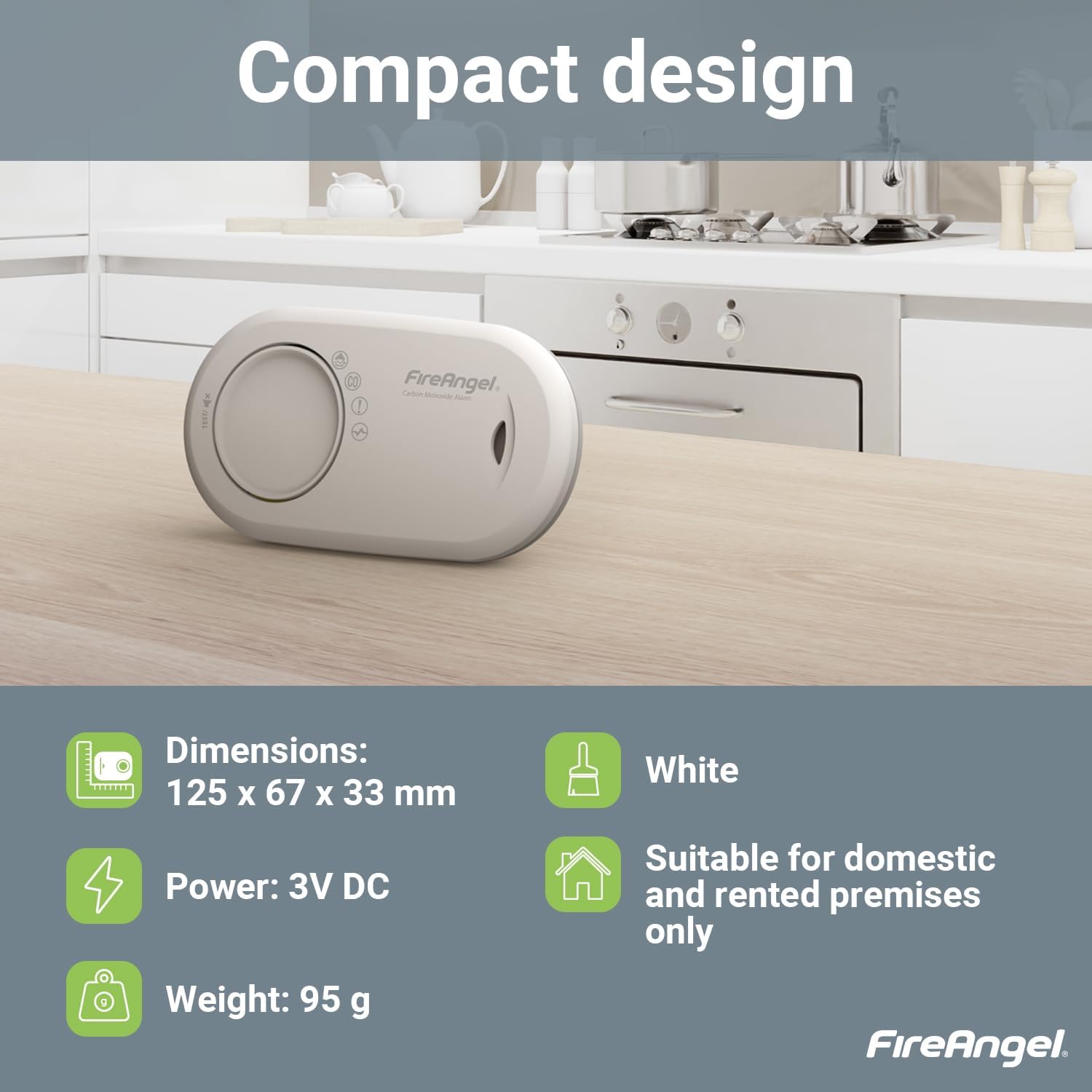 Thumbnail 5 de FireAngel FA3820 Carbon Monoxide Detector with 10-Year Sealed Battery