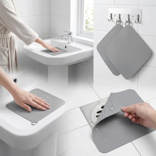 Thumbnail 6 de YEDOUALE copri scarico doccia in silicone, set da 4, 20×20 e 12×12 cm