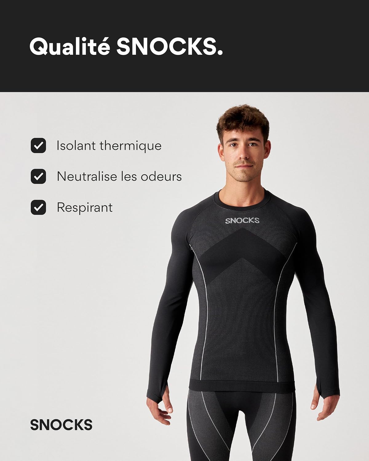 Thumbnail 1 de Snocks Ensemble thermique homme S-3XL pour ski