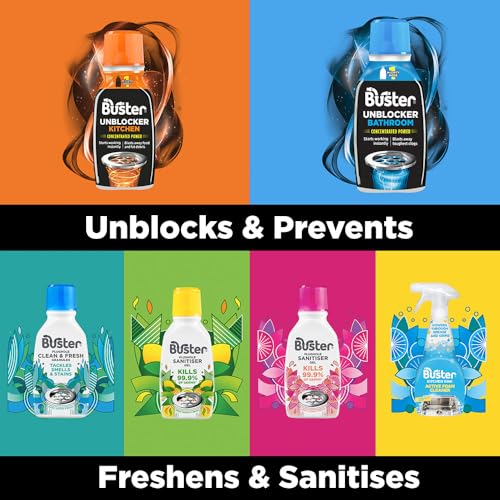 Thumbnail 7 de Buster Bathroom Drain Unblocker (Pack of 3 x 300ml) – Fast, effective plughole clear