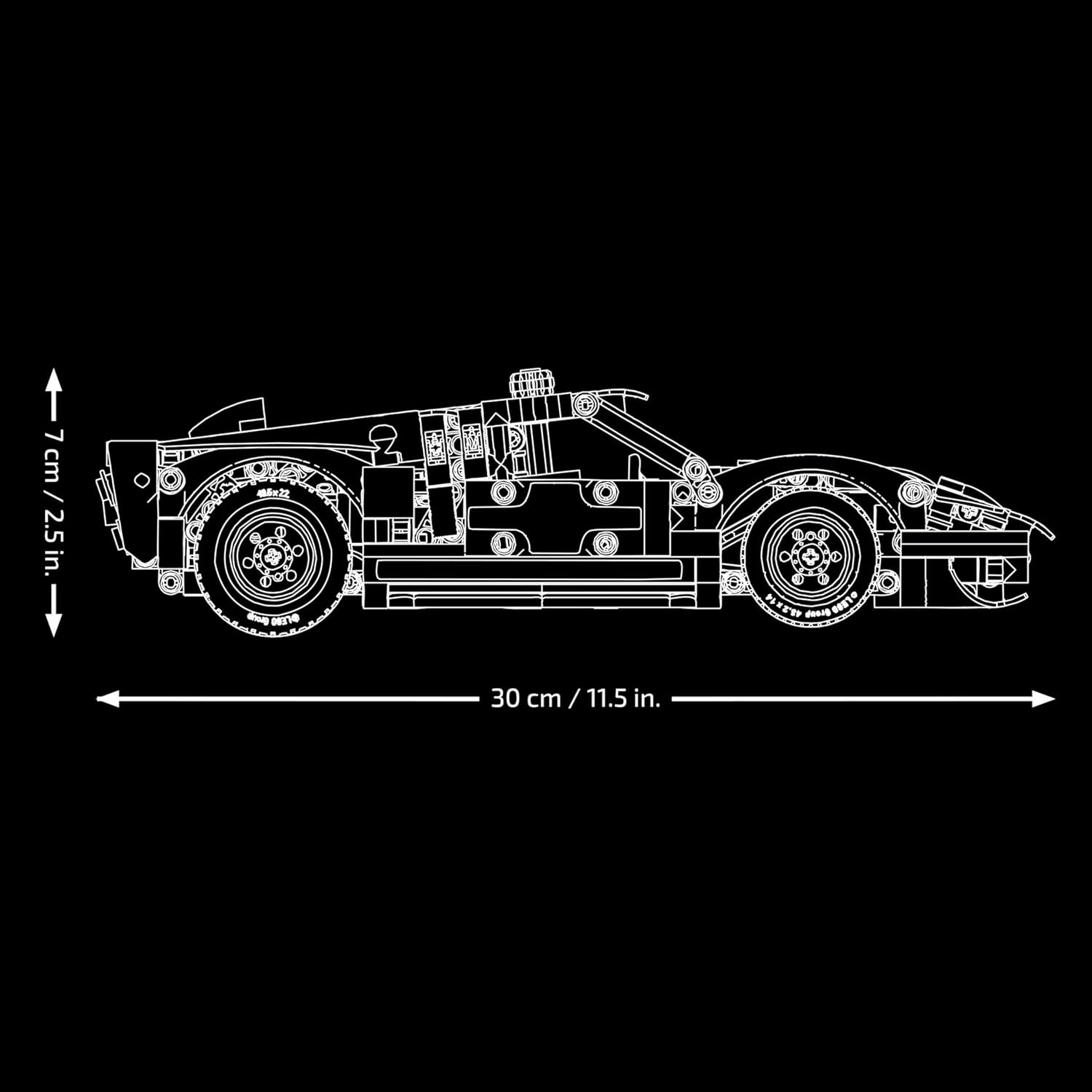 Thumbnail 6 de LEGO Technic 1966 Ford GT40 MKII Rennwagen (Modell 42223) mit Lenkung und V8-Motor