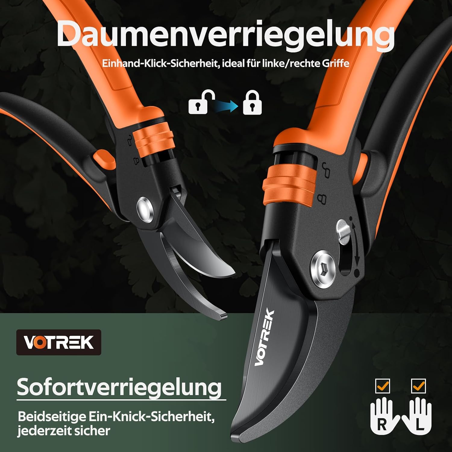 Detalle de VOTREK VT-X850 Bypass-Gartenschere 8,5"