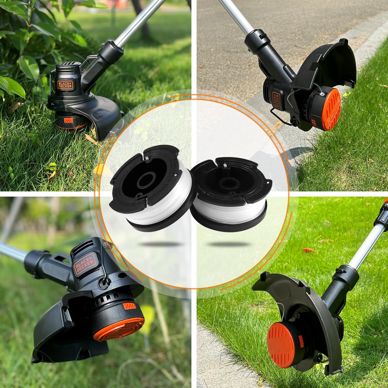 Thumbnail 5 de Uchidodo Strimmer Spool for Black and Decker – 6 replacement spools, 30 ft line (0.065 in) with cover and spring