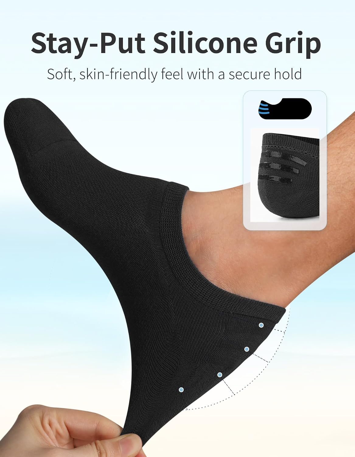 Detalle de CLOSEMATE Trainer Invisible Ankle No Show Socks – 6 Pairs, Unisex