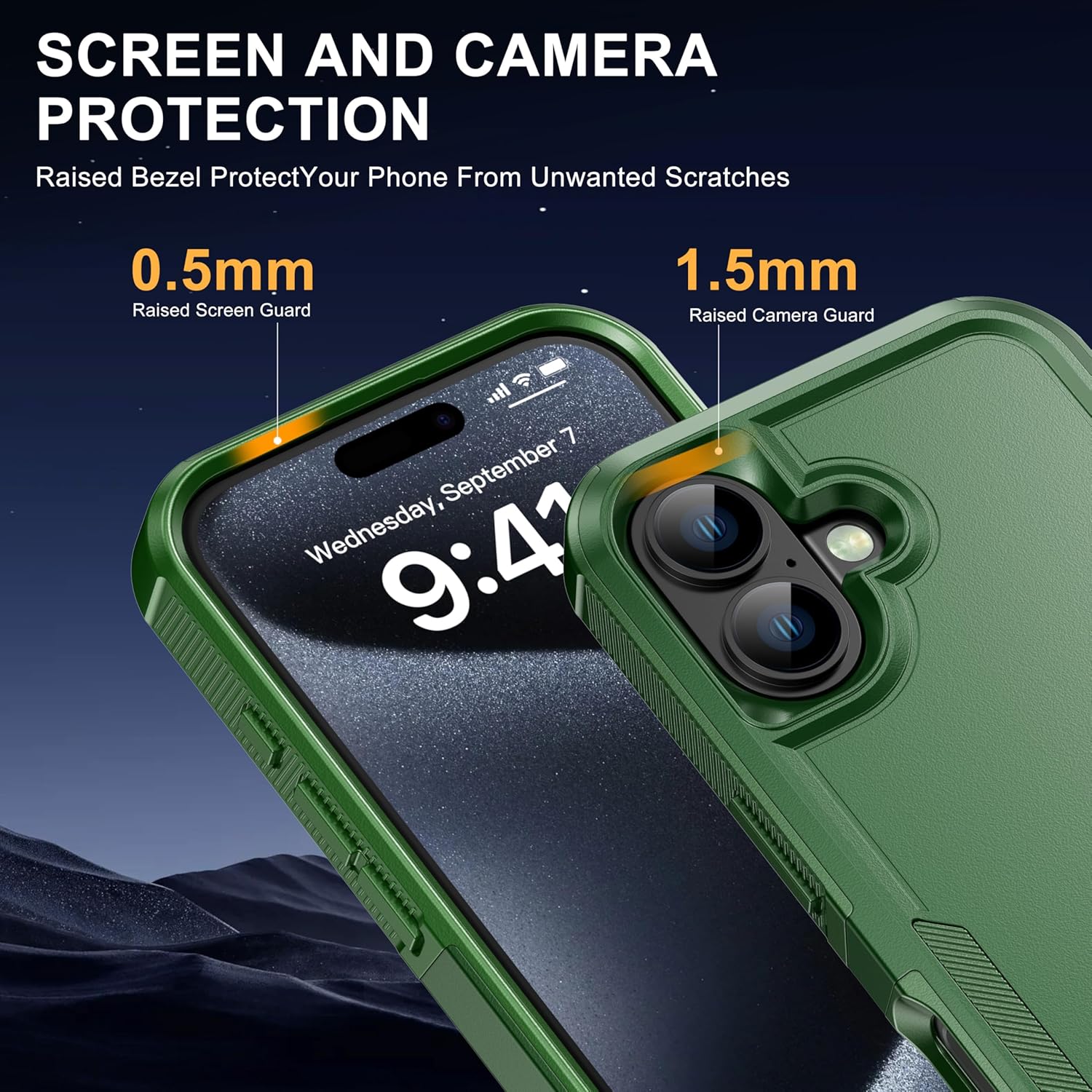 Detalle de RonShieh iPhone 17 Case – Slim, Shockproof Dual-Layer Protection (Teal Green)