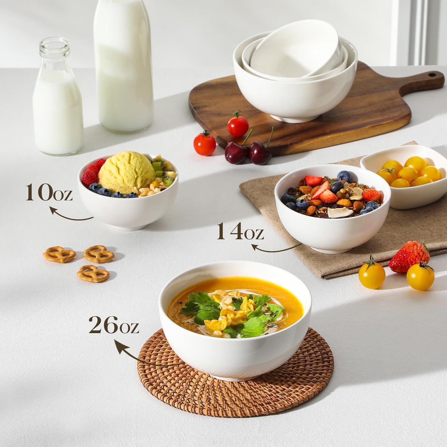 Thumbnail 2 de MALACASA Porcelain Soup Bowls 26 Oz 🍽