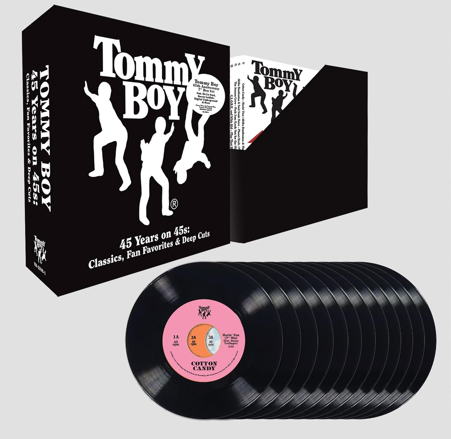 Detalle de Tommy Boy: 45 Years on 45s 7-Inch Vinyl Box Set – Classics & Deep Cuts