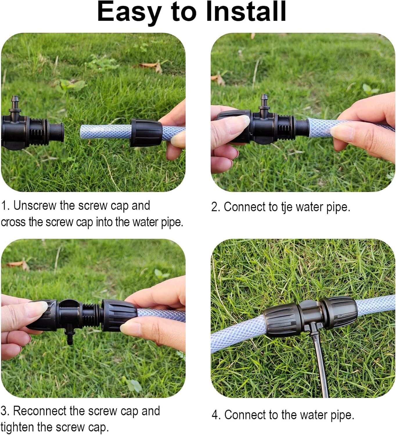 Thumbnail 3 de Wzzy Gurden 15Pcs Quick Connect 1/2'' to 1/4'' Barbed Drip Irrigation Fittings – Tee 3-Way Connector