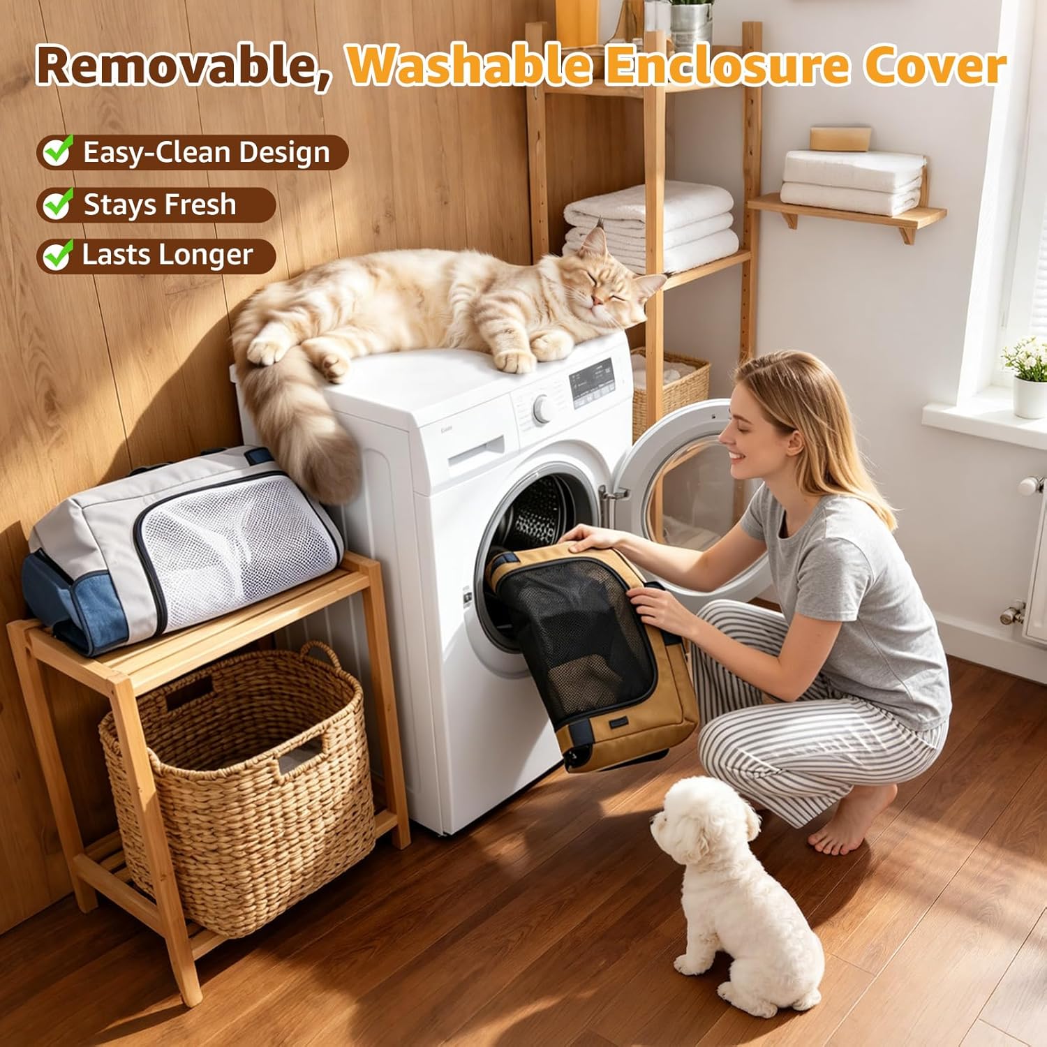 Detalle de PICK FOR LIFE Steel Frame Dog Playpen (81x61x56cm) – Foldable & Washable Puppy Play Pen with 690D Cover