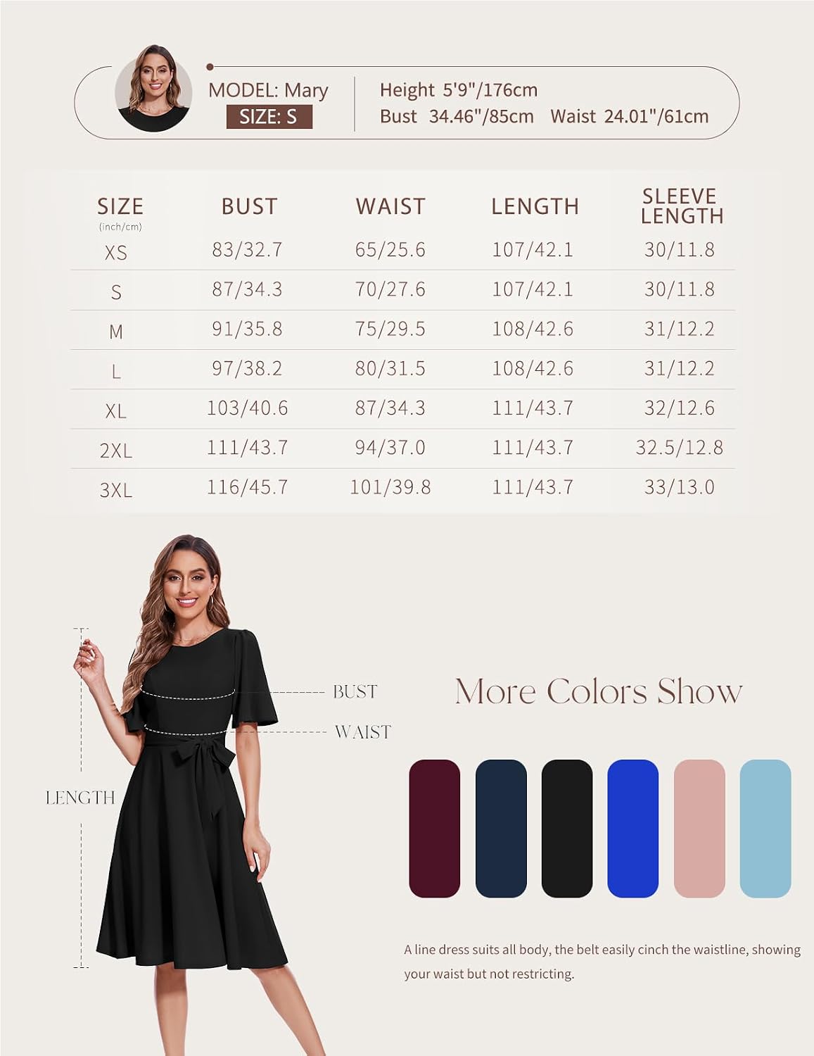 Thumbnail 6 de Bbonlinedress Cocktailkleid Damen Midi Festlich