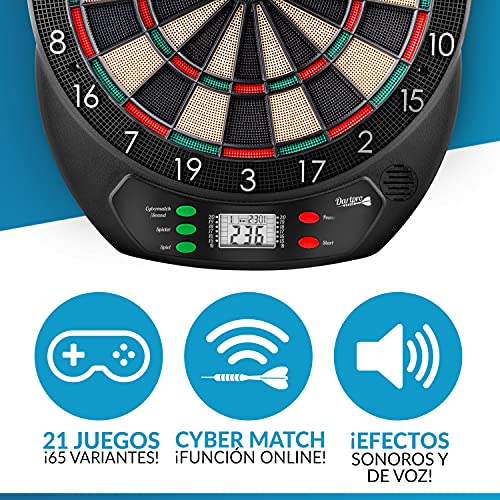 Thumbnail 2 de DartPro Diana electrónica: juego de dardos con 6 dardos suaves y 21 juegos para 1-8 jugadores