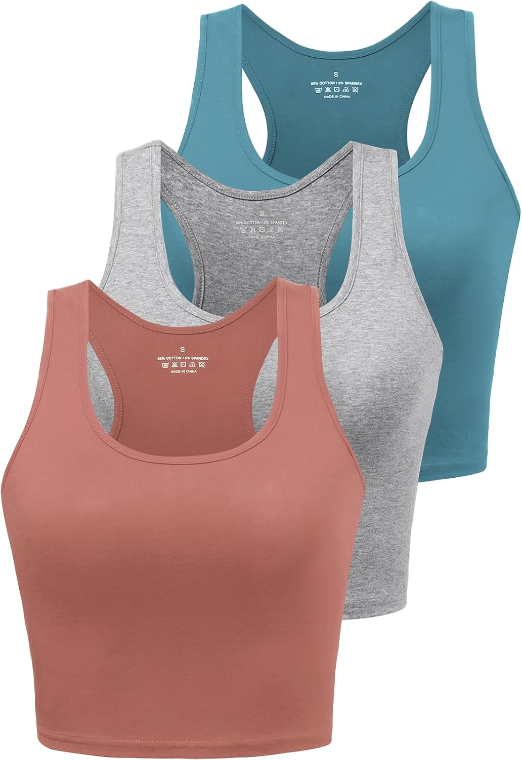 Thumbnail 4 de Porvike Sports Crop Tank Tops 3-Pack 🏃♀