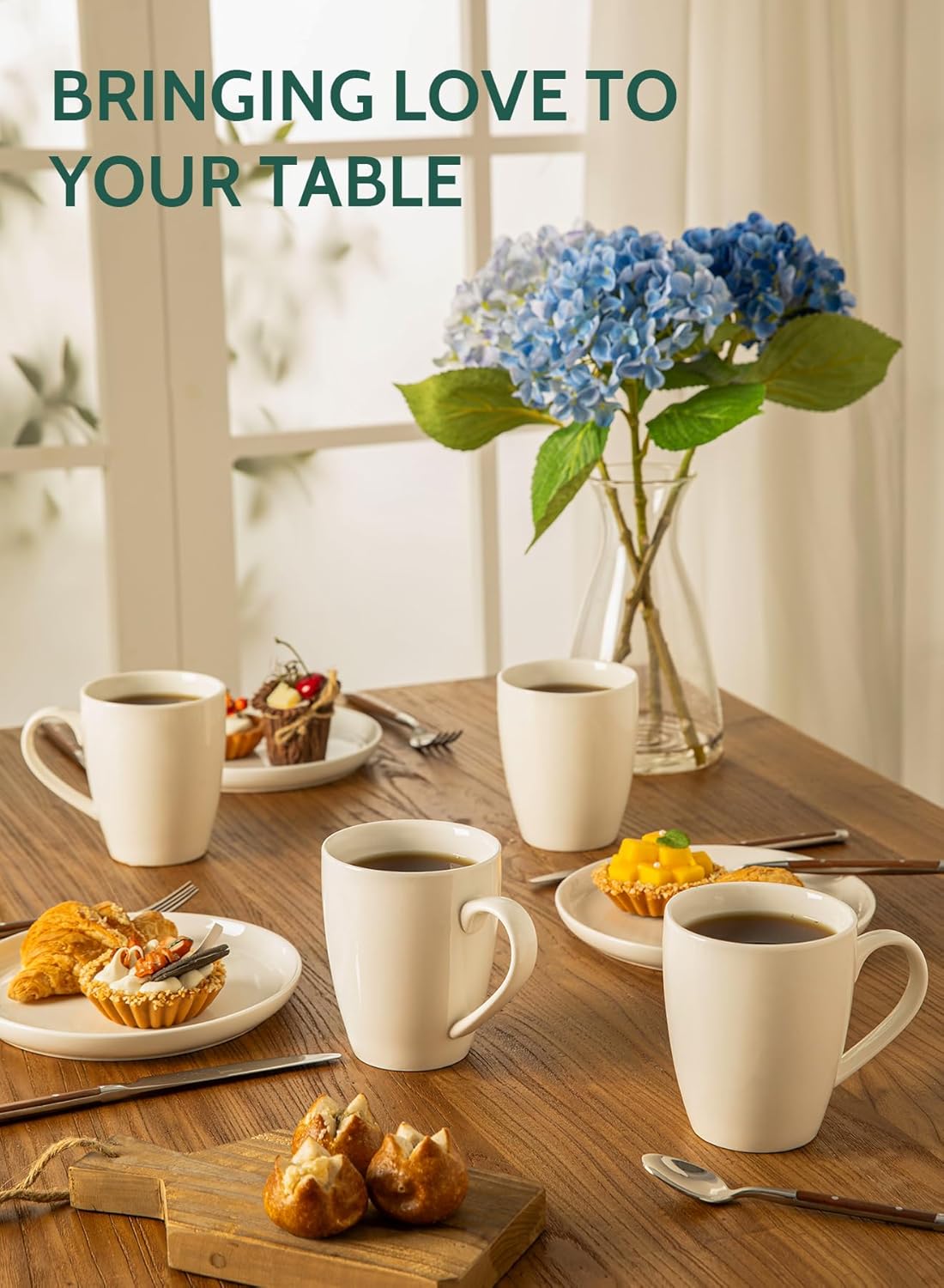 Detalle de Sweese Porcelain Coffee Mugs 16 oz