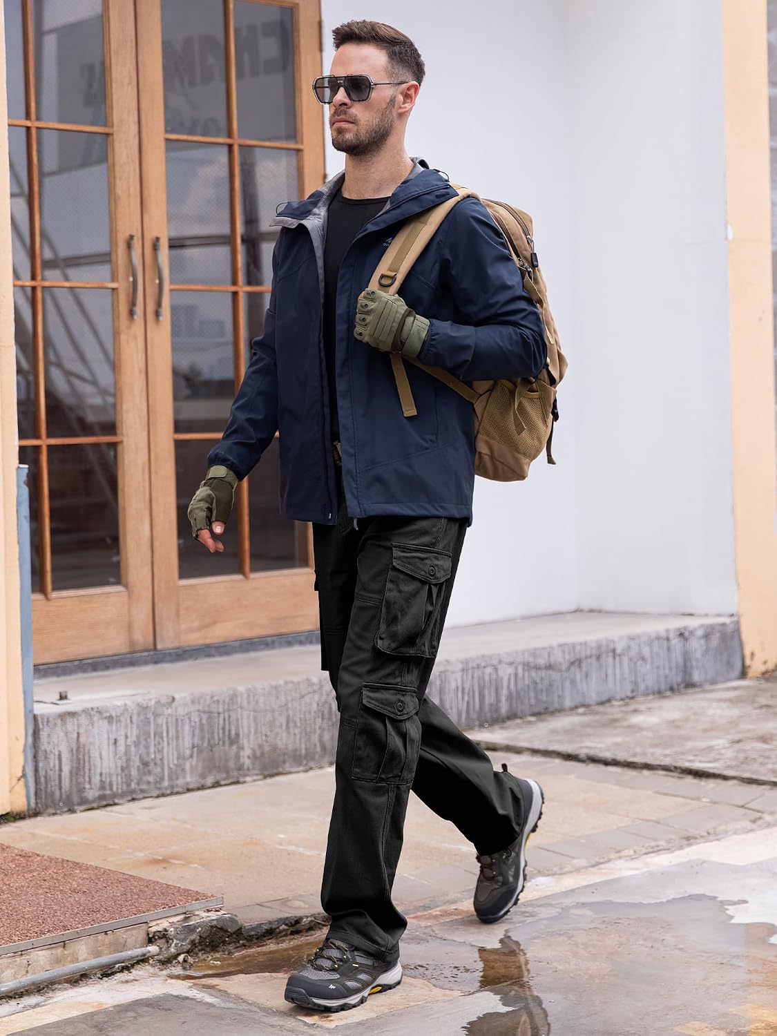 Detalle 1 de Cargohose aus Baumwolle Baggy Chino
