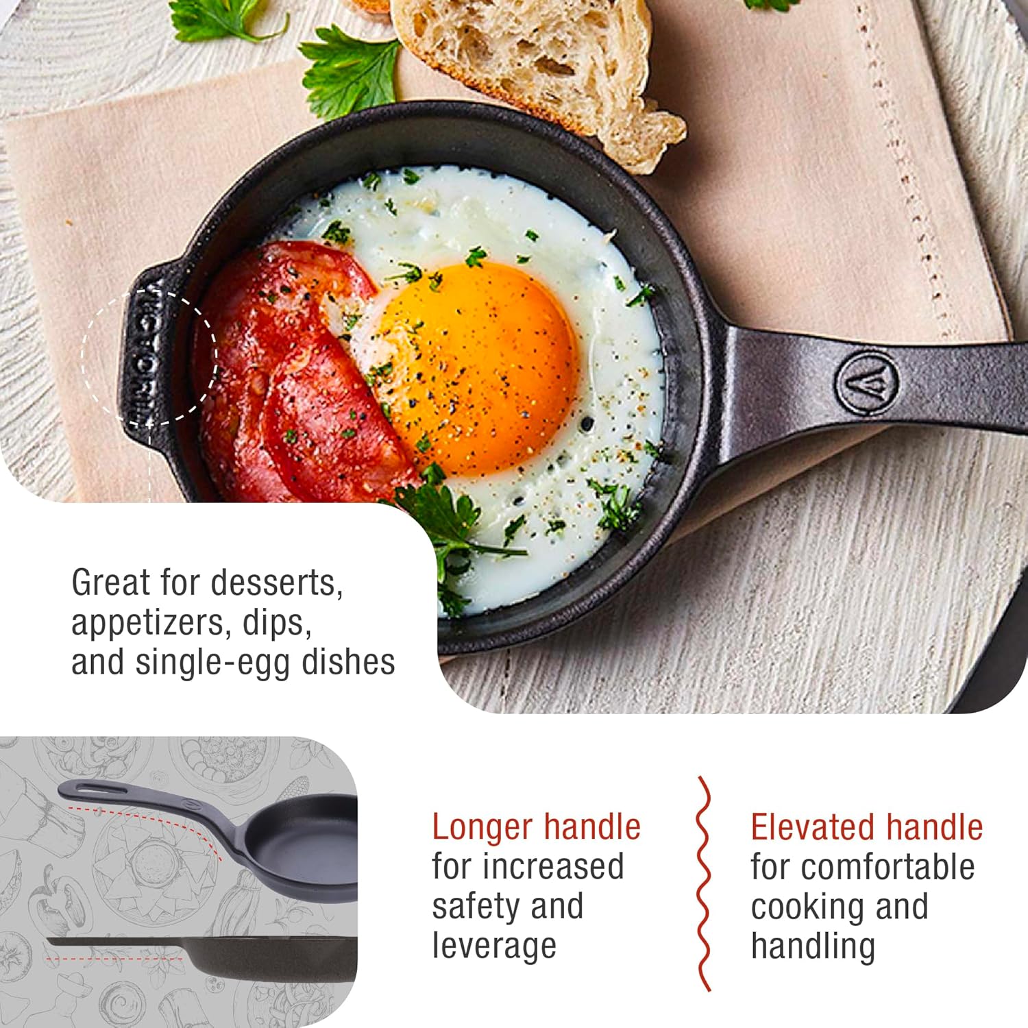 Detalle 2 de Victoria Cast Iron Skillet 4-Inch