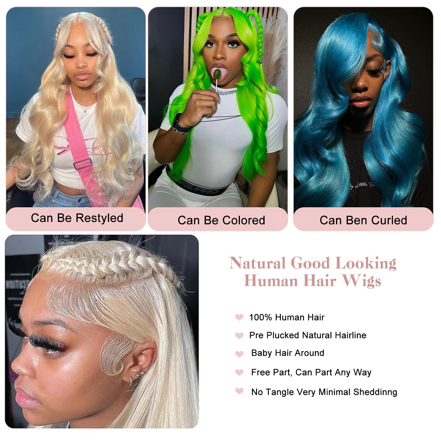 Detalle de Myecool 30 Inch 613 Lace Front Wig – 13x5 HD Blonde Brazilian Human Hair