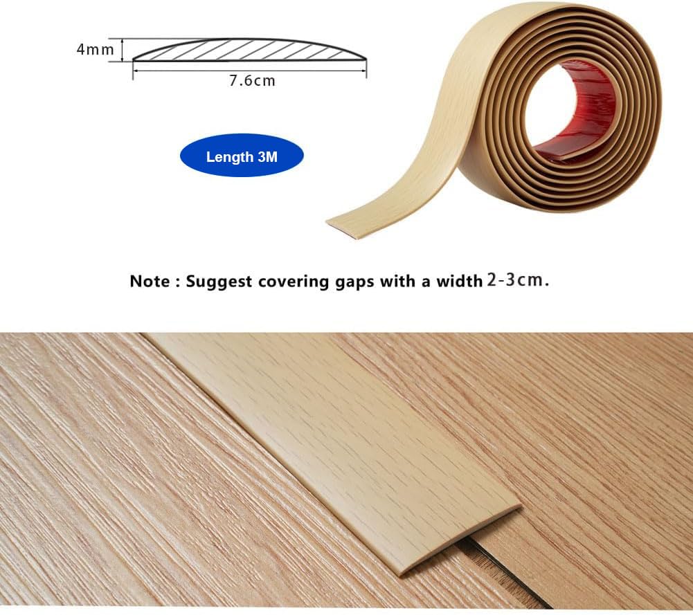 Thumbnail 1 de 3 Meters PVC Floor Transition Strip for Laminate Flooring (Beige Wood Grain)