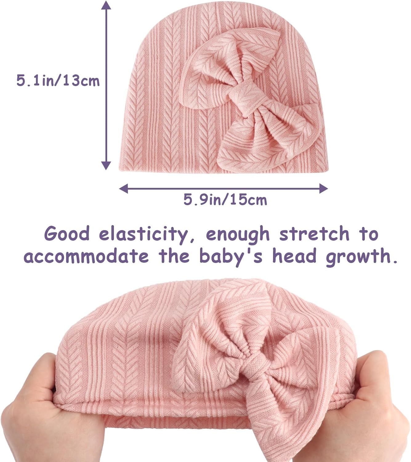 Thumbnail 6 de DRESHOW newborn hat & mittens set (cotton), bow style for 0–6 months