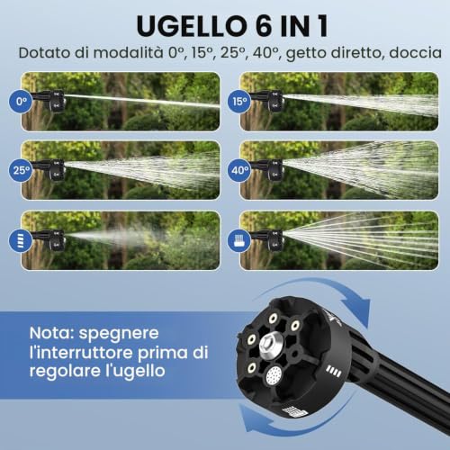 Detalle 2 de Idropulitrice a Batteria Purova 60 Bar, 21V, 4,0 Ah – kit completo