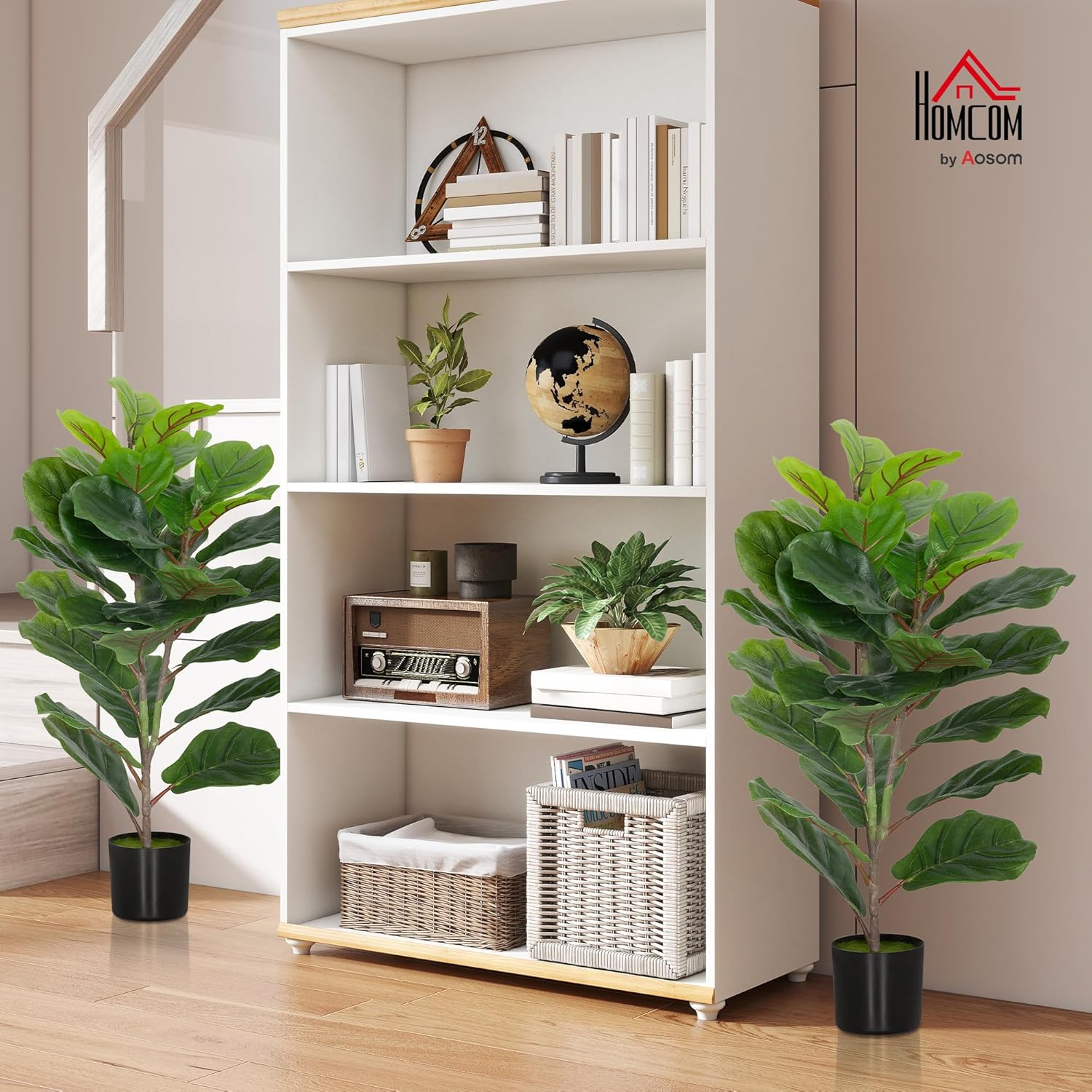 Thumbnail 1 de HOMCOM Lot de 2 Plantes artificielles 80 cm figuier