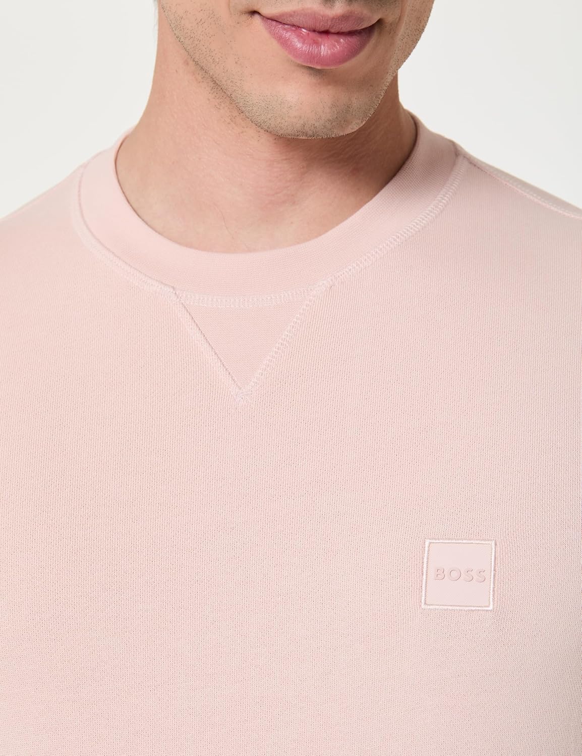 Detalle de BOSS Hommes Westart Sweat Relaxed Fit en Coton avec Patch Logo